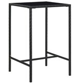 VidaXL 3-delige Tuinbarset met kussens poly rattan zwart