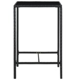VidaXL 3-delige Tuinbarset met kussens poly rattan zwart