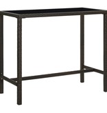 VidaXL 9-delige Tuinbarset met kussens poly rattan bruin