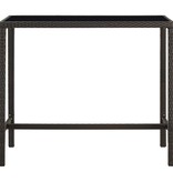 VidaXL 9-delige Tuinbarset met kussens poly rattan bruin