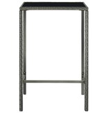 VidaXL 5-delige Tuinbarset met kussens poly rattan grijs