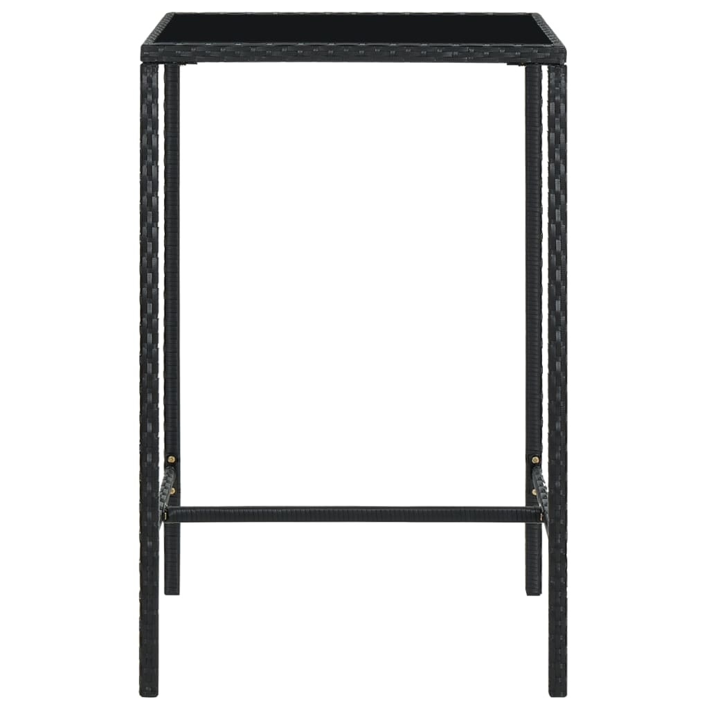 VidaXL 5-delige Tuinbarset met kussens poly rattan zwart