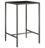 VidaXL 3-delige Tuinbarset met kussens poly rattan grijs