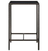 VidaXL 3-delige Tuinbarset met kussens poly rattan bruin