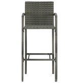 VidaXL 7-delige Tuinbarset met armleuningen poly rattan grijs