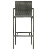 VidaXL 5-delige Tuinbarset met armleuningen poly rattan grijs