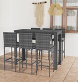 VidaXL 7-delige Tuinbarset met antracietkleurige kussens poly rattan