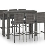 VidaXL 7-delige Tuinbarset met antracietkleurige kussens poly rattan