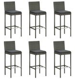 VidaXL 7-delige Tuinbarset met antracietkleurige kussens poly rattan