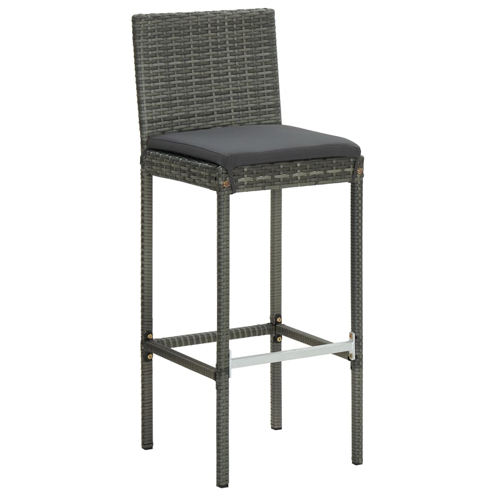 VidaXL 7-delige Tuinbarset met antracietkleurige kussens poly rattan