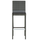 VidaXL 7-delige Tuinbarset met kussens poly rattan grijs