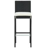 VidaXL 7-delige Tuinbarset met kussens poly rattan zwart