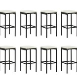 VidaXL 9-delige Tuinbarset met kussens poly rattan zwart