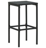 VidaXL 9-delige Tuinbarset met kussens poly rattan zwart