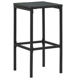 VidaXL 7-delige Tuinbarset met kussens poly rattan zwart