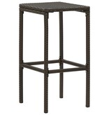 VidaXL 7-delige Tuinbarset met kussens poly rattan bruin