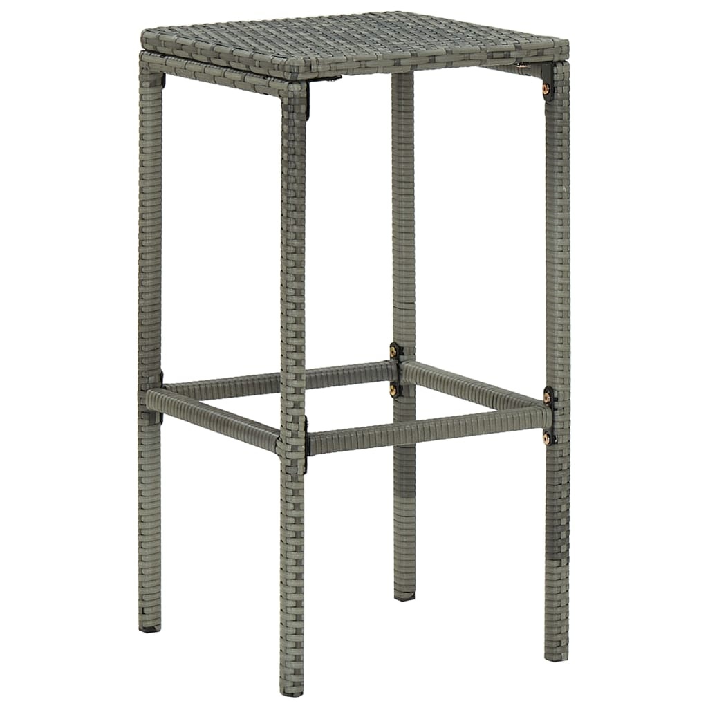 VidaXL 7-delige Tuinbarset met kussens poly rattan grijs