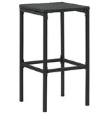 VidaXL 7-delige Tuinbarset met kussens poly rattan zwart