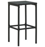 VidaXL 5-delige Tuinbarset met kussens poly rattan zwart