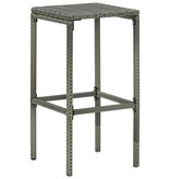 VidaXL 5-delige Tuinbarset met kussens poly rattan grijs