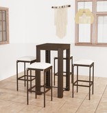 VidaXL 5-delige Tuinbarset met kussens poly rattan bruin