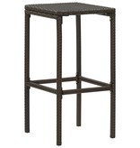 VidaXL 5-delige Tuinbarset met kussens poly rattan bruin