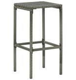 VidaXL 3-delige Tuinbarset met kussens poly rattan grijs