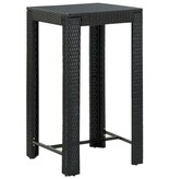 VidaXL 3-delige Tuinbarset met kussens poly rattan zwart