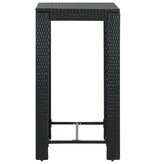 VidaXL 3-delige Tuinbarset met kussens poly rattan zwart