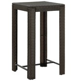 VidaXL 3-delige Tuinbarset met kussens poly rattan bruin