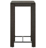 VidaXL 3-delige Tuinbarset met kussens poly rattan bruin