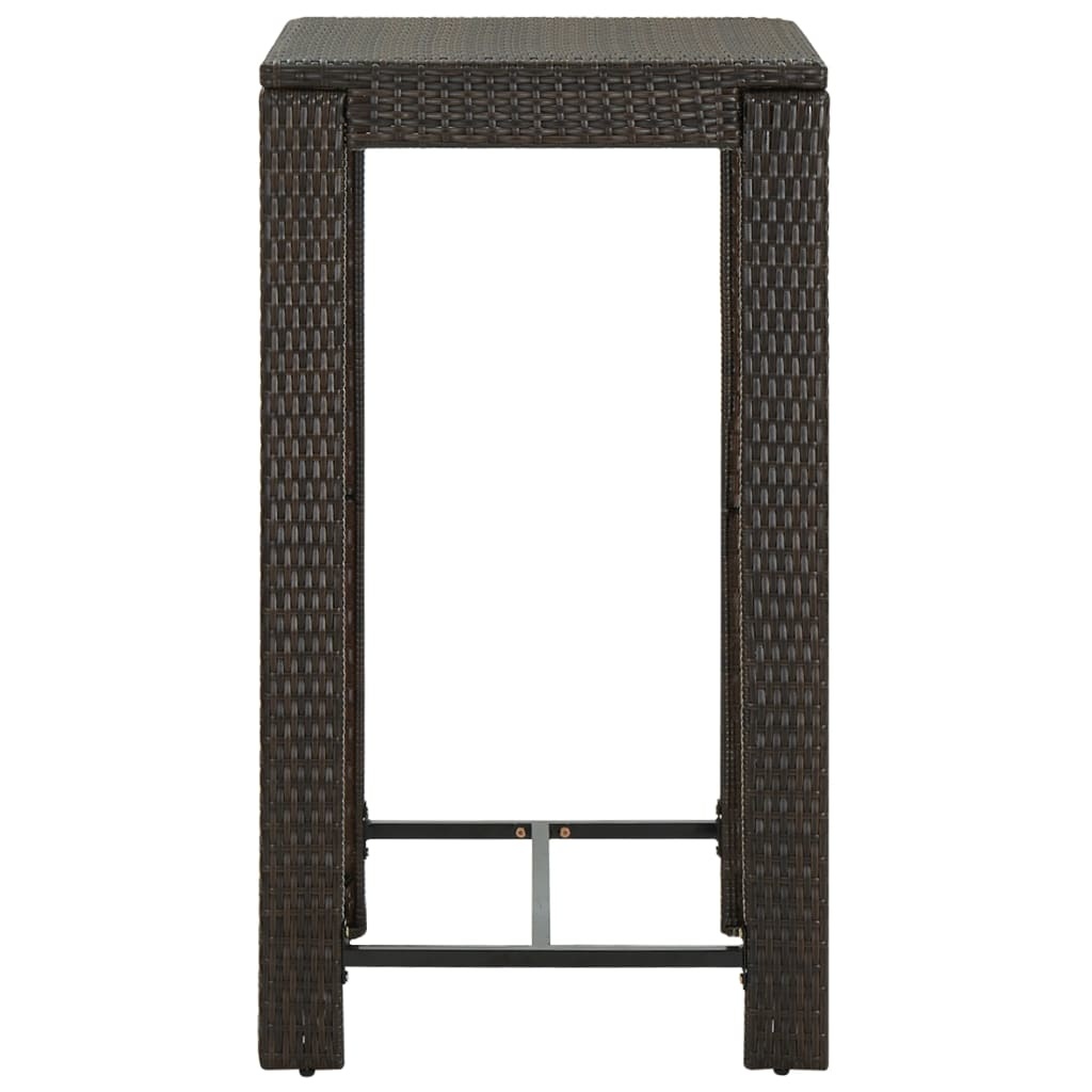 VidaXL 3-delige Tuinbarset met kussens poly rattan bruin