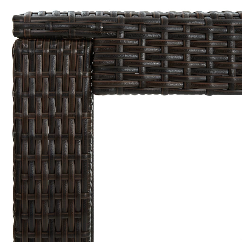 VidaXL 3-delige Tuinbarset met kussens poly rattan bruin