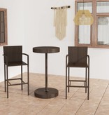 VidaXL 3-delige Tuinbarset poly rattan bruin