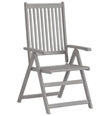 VidaXL Tuinstoelen 3 st verstelbaar met kussens massief acaciahout