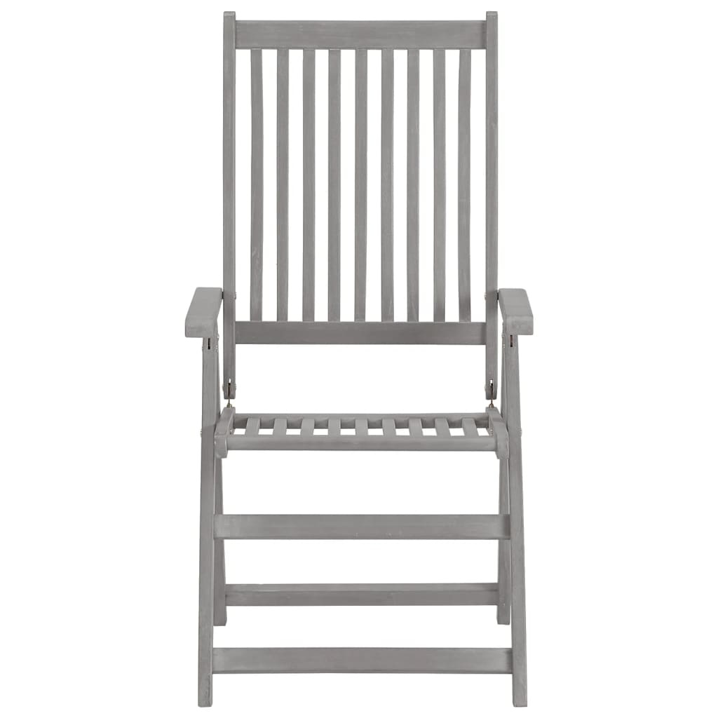 VidaXL Tuinstoelen 3 st verstelbaar met kussens massief acaciahout