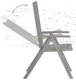 VidaXL Tuinstoelen 3 st verstelbaar met kussens massief acaciahout