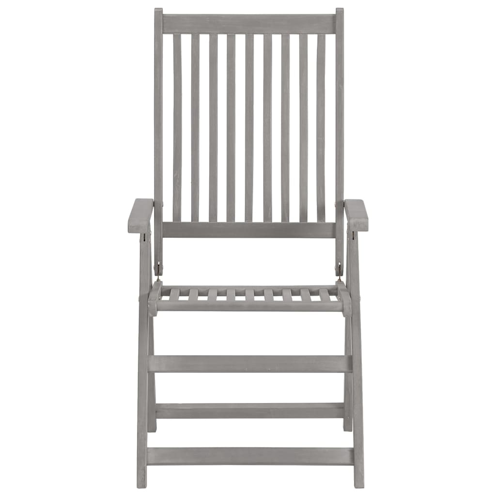 VidaXL Tuinstoelen 3 st verstelbaar met kussens massief acaciahout