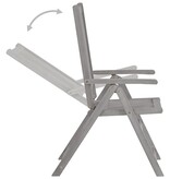 VidaXL Tuinstoelen 3 st verstelbaar met kussens massief acaciahout