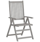VidaXL Tuinstoelen 3 st verstelbaar met kussens massief acaciahout