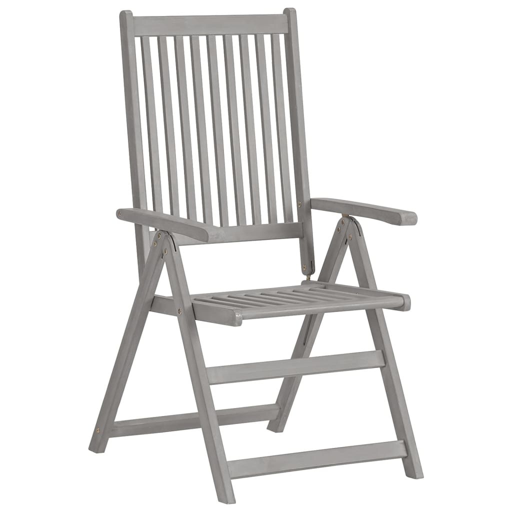 VidaXL Tuinstoelen 3 st verstelbaar met kussens massief acaciahout