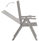 VidaXL Tuinstoelen 3 st verstelbaar met kussens massief acaciahout