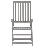 VidaXL Tuinstoelen 3 st verstelbaar met kussens massief acaciahout
