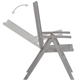 VidaXL Tuinstoelen 3 st verstelbaar met kussens massief acaciahout