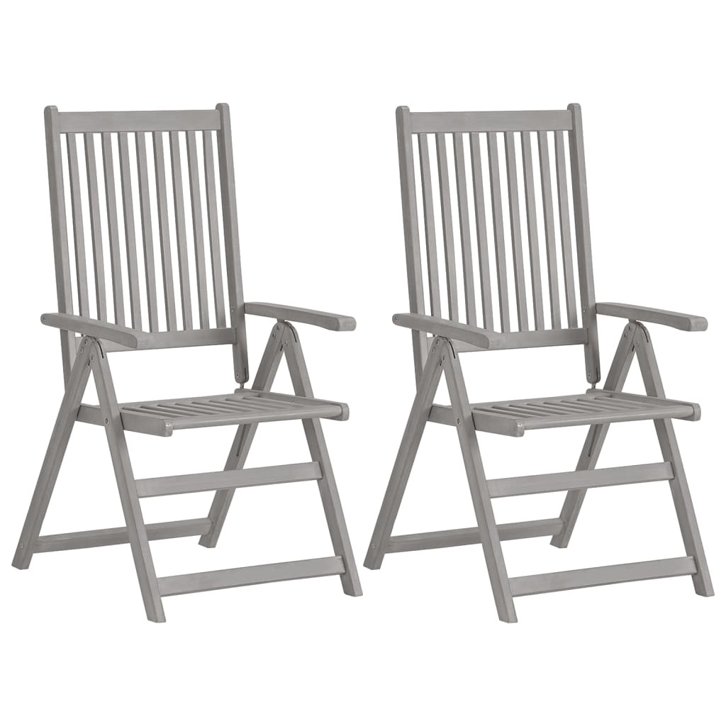 VidaXL Tuinstoelen 2 st verstelbaar met kussens massief acaciahout