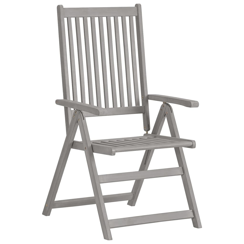 VidaXL Tuinstoelen 2 st verstelbaar met kussens massief acaciahout