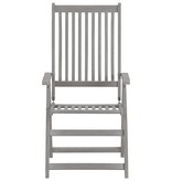 VidaXL Tuinstoelen 2 st verstelbaar met kussens massief acaciahout