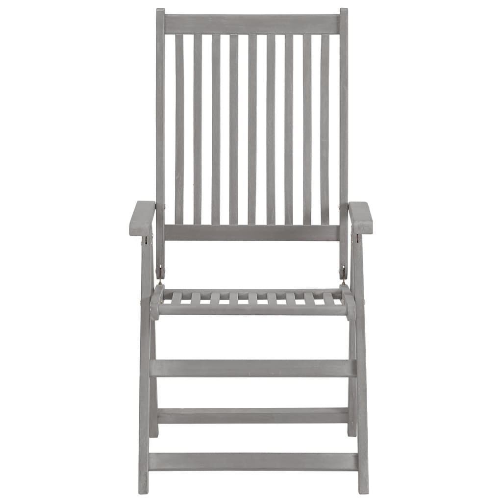 VidaXL Tuinstoelen 2 st verstelbaar met kussens massief acaciahout