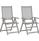VidaXL Tuinstoelen 2 st verstelbaar met kussens massief acaciahout