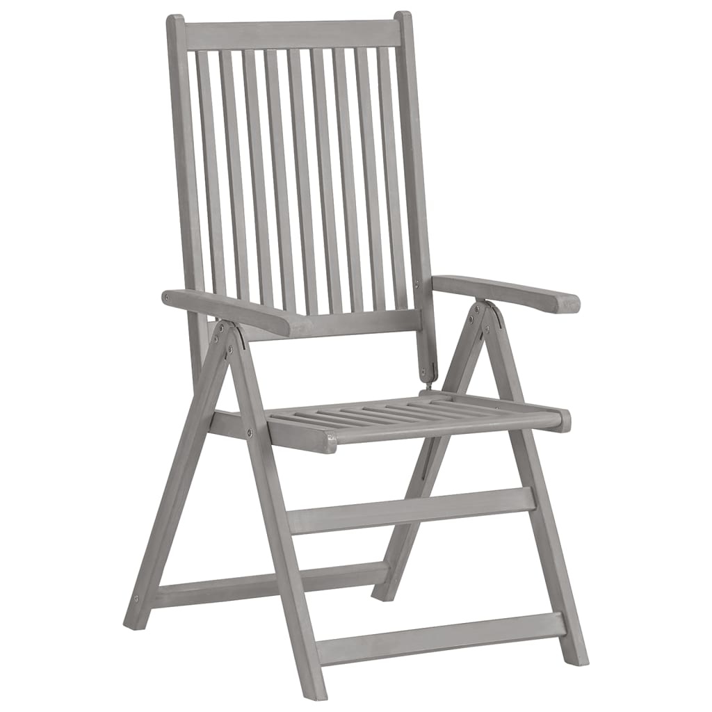VidaXL Tuinstoelen 2 st verstelbaar met kussens massief acaciahout